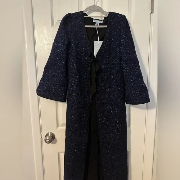 Hill House NWT Loulou duster Midnight Tweed XS - Picture 2 of 3